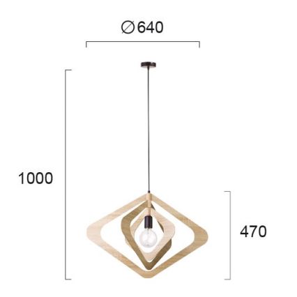 Suspension sur câble ROXIE 1xE27/15W/230V marron