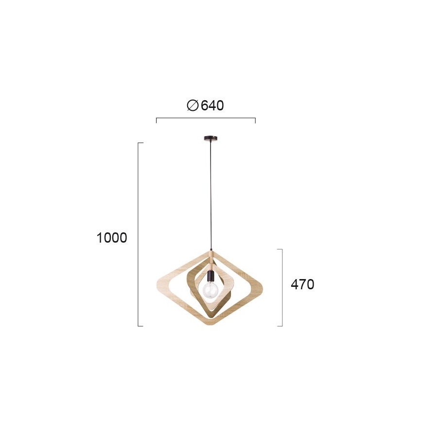 Suspension sur câble ROXIE 1xE27/15W/230V marron