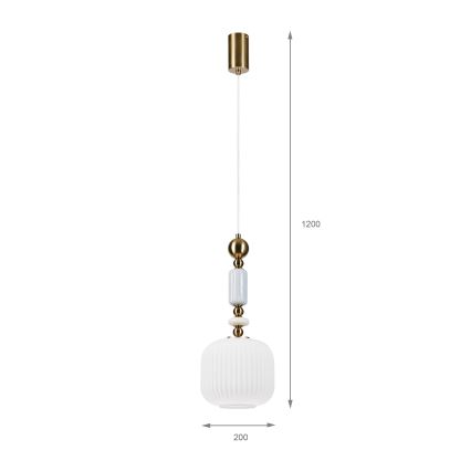 Suspension sur câble ROYAL 1xE27/15W/230V doré/blanc