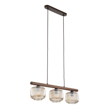 Suspension sur câble SALVIA 3xE14/10W/230V marron/marron fumé