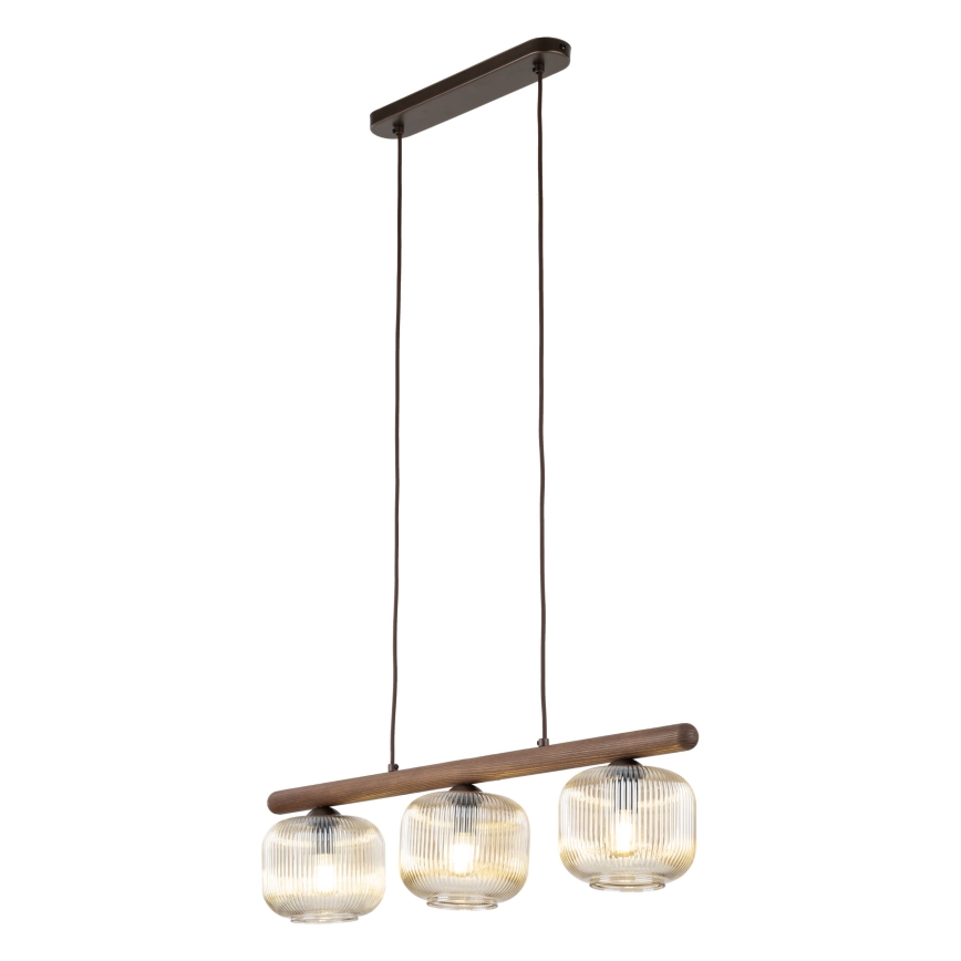 Suspension sur câble SALVIA 3xE14/10W/230V marron/marron fumé