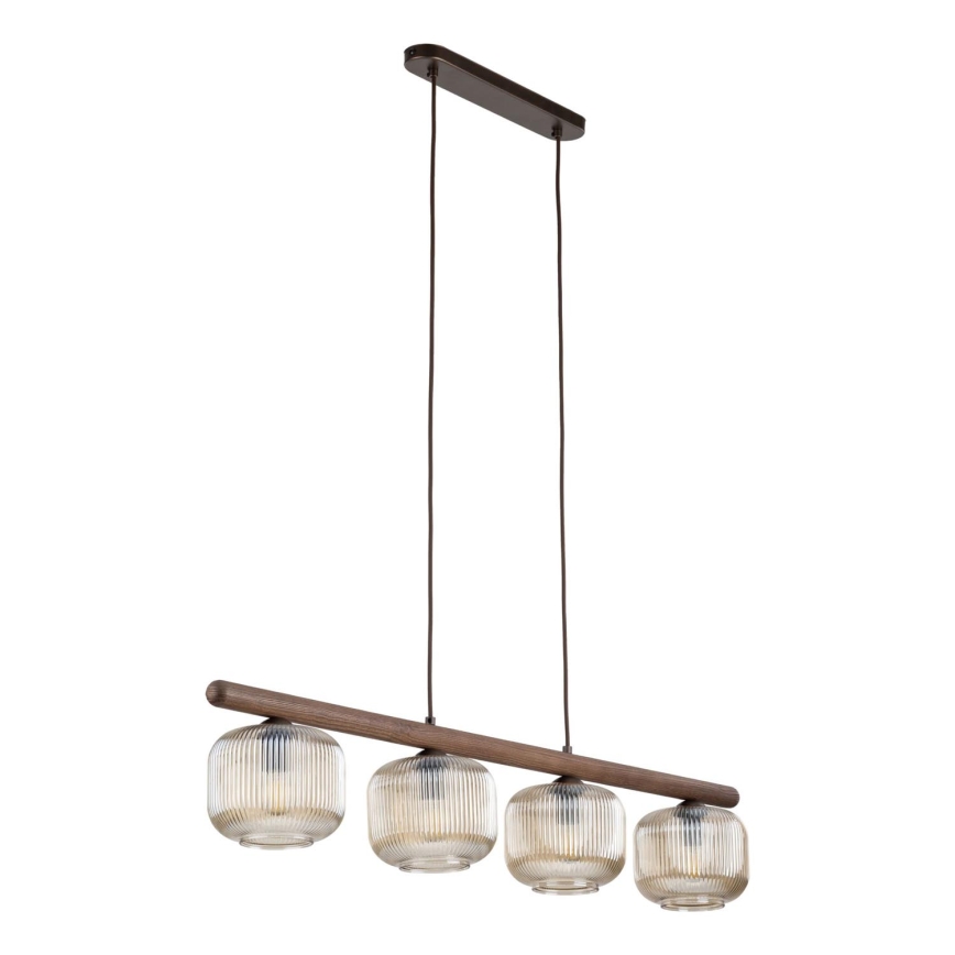 Suspension sur câble SALVIA 4xE14/10W/230V brun/brun fumé