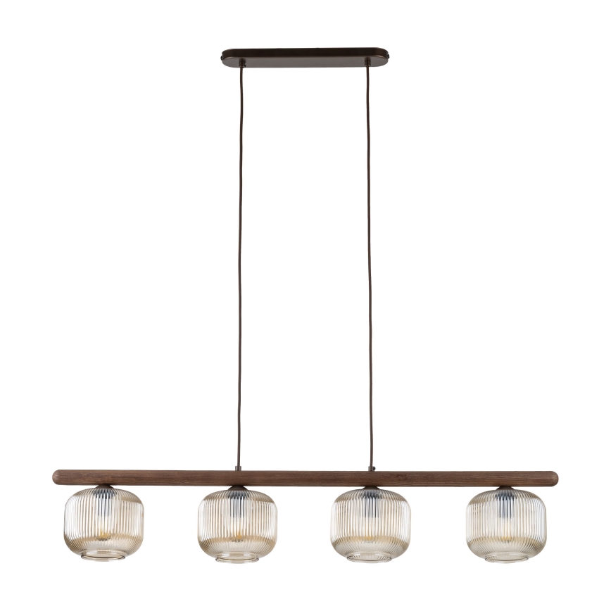 Suspension sur câble SALVIA 4xE14/10W/230V brun/brun fumé