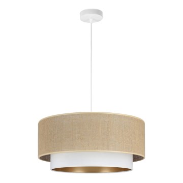 Suspension sur câble SARTA 1xE27/60W/230V blanc/jute