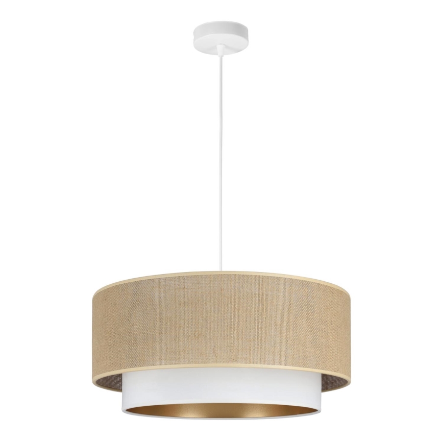 Suspension sur câble SARTA 1xE27/60W/230V blanc/jute