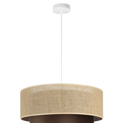 Suspension sur câble SARTA 1xE27/60W/230V Ø 45 cm marron/jute