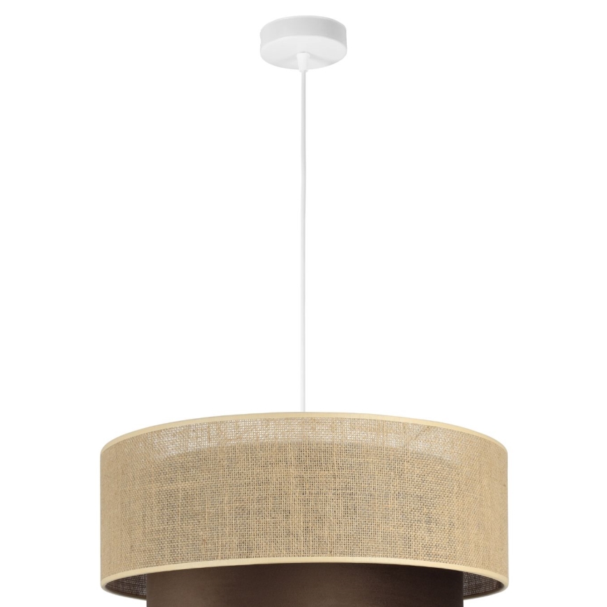 Suspension sur câble SARTA 1xE27/60W/230V Ø 45 cm marron/jute