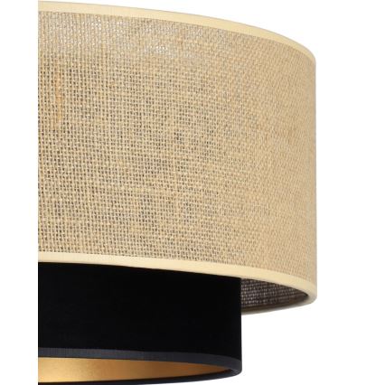 Suspension sur câble SARTA 1xE27/60W/230V Ø 45 cm noir/jute