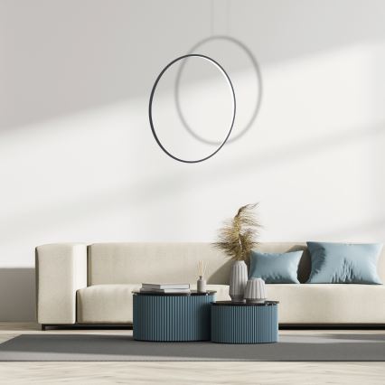 Suspension sur câble SATURNO LED 46 W/230 V Ø 80 cm IP44, noire