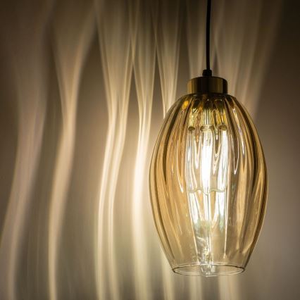 Suspension sur câble SEBO 1xE27/15W/230V, noir / beige fumé