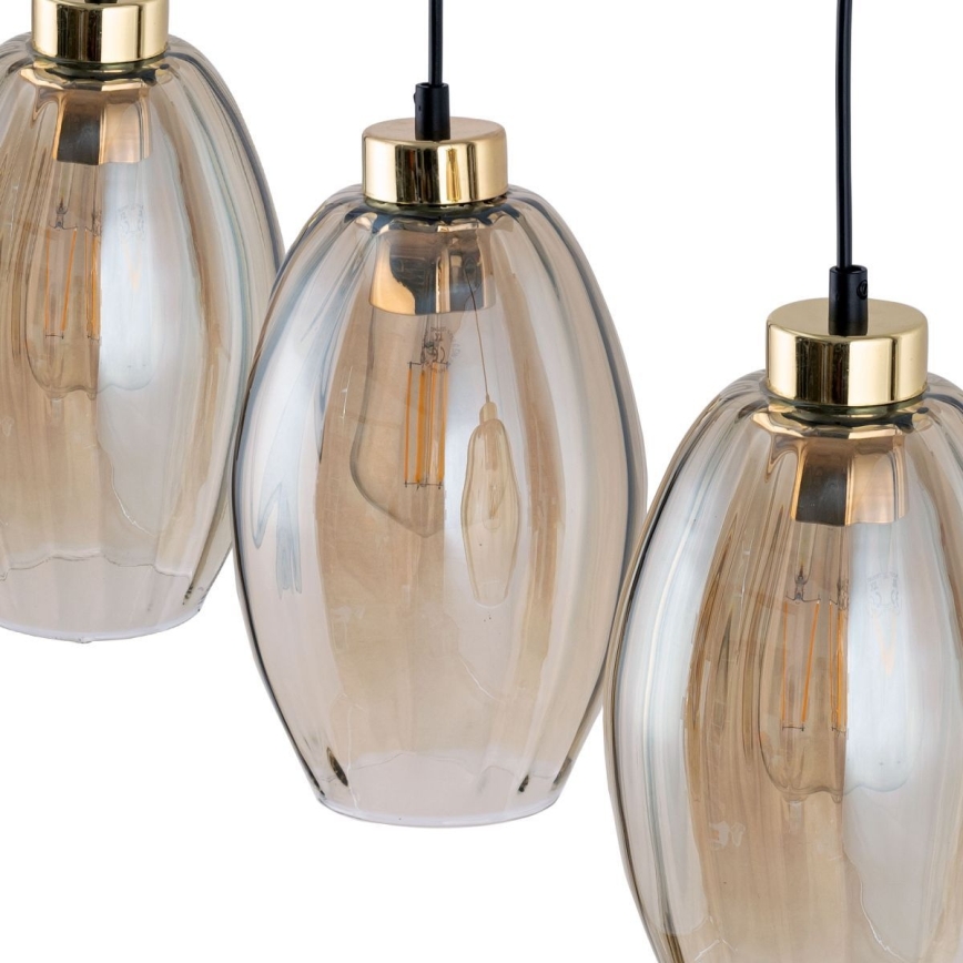 Suspension sur câble SEBO 1xE27/15W/230V, noir / beige fumé