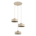 Suspension sur câble SELIA 3xE27/15W/230V beige