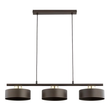 Suspension sur câble SELIA 3xE27/15W/230V marron