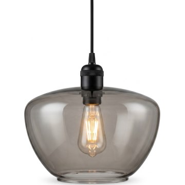 Suspension sur câble SEVENTIES E27/40W/230V fumé/gris