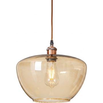 Suspension sur câble SEVENTIES E27/60W/230V fumé/marron