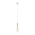 Suspension sur câble SIMON 1xE27/60W/230V hêtre