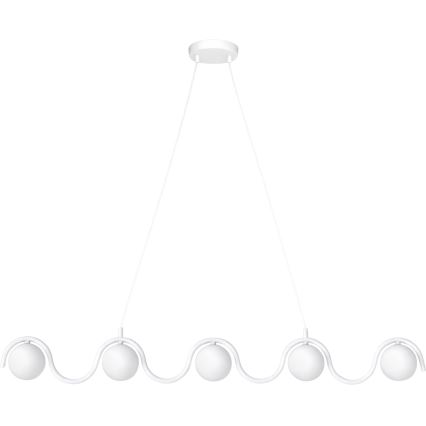 Suspension sur câble SINUS 5xG9/8W/230V blanche