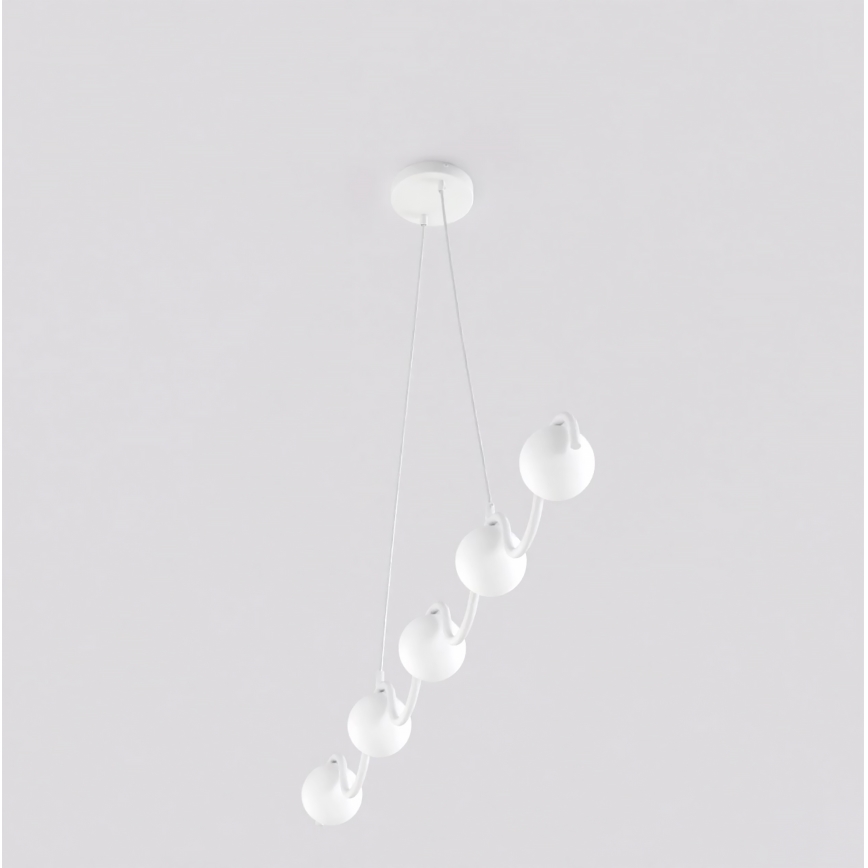 Suspension sur câble SINUS 5xG9/8W/230V blanche