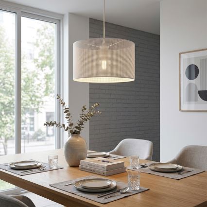 Suspension sur câble SIRJA PLISADO 1xE27/15W/230V Ø 35 cm blanche