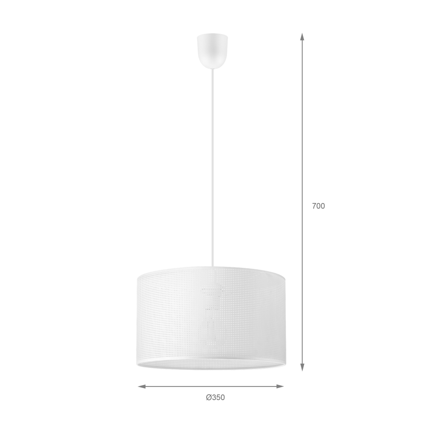 Suspension sur câble SIRJA PLISADO 1xE27/15W/230V Ø 35 cm blanche