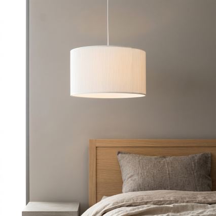 Suspension sur câble SIRJA PLISADO 1xE27/15W/230V Ø 35 cm blanche