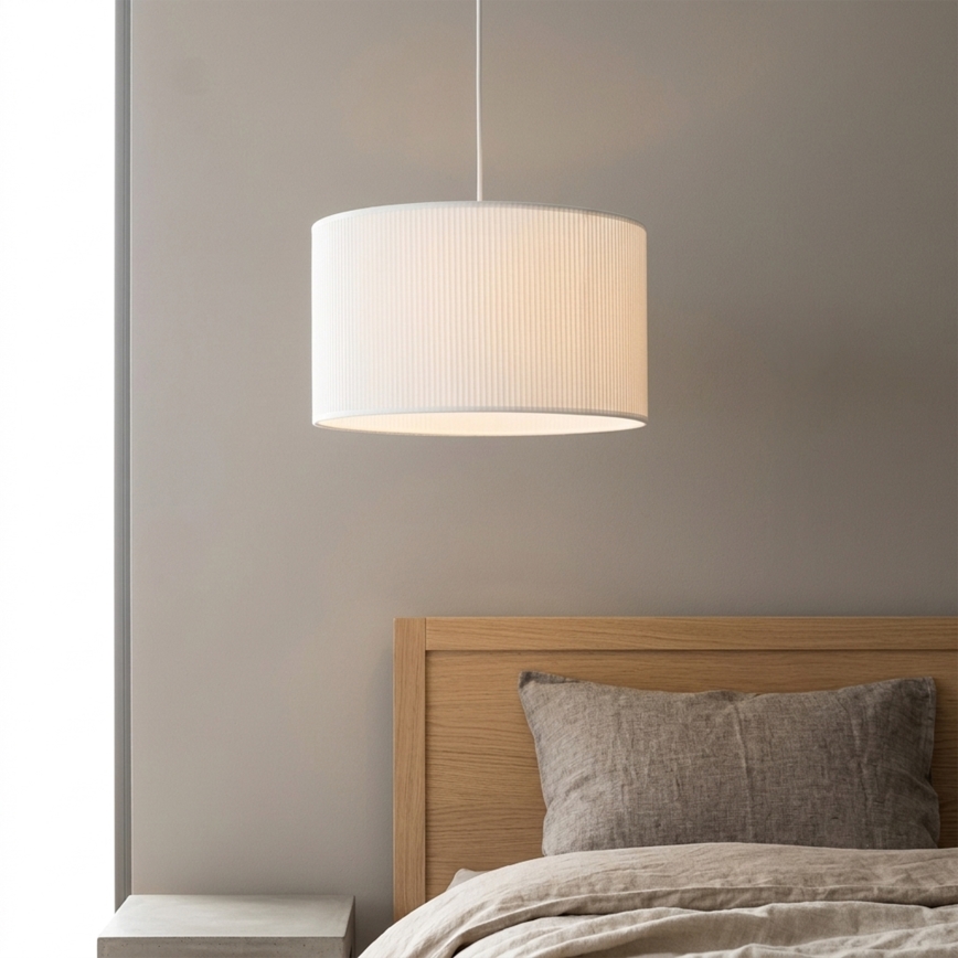 Suspension sur câble SIRJA PLISADO 1xE27/15W/230V Ø 35 cm blanche