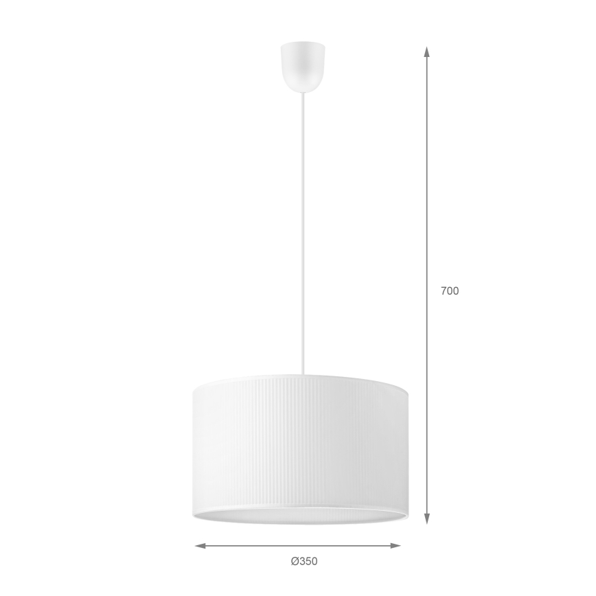 Suspension sur câble SIRJA PLISADO 1xE27/15W/230V Ø 35 cm blanche