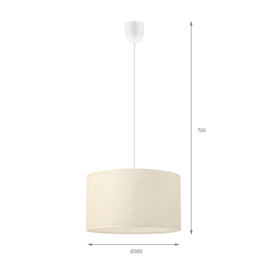 Suspension sur câble SIRJA PLISADO 1xE27/15W/230V Ø 35 cm crème