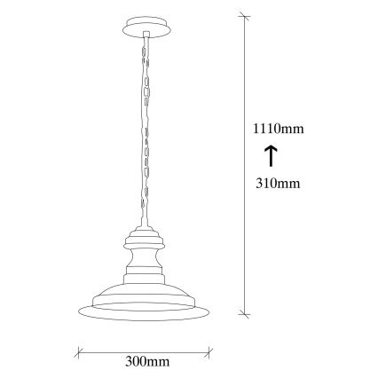Suspension sur câble SIVANI 1xE27/40W/230V bronze