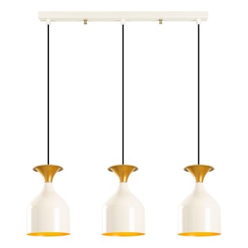Suspension sur câble SIVANI 3xE27/40W/230V blanc/cuivré