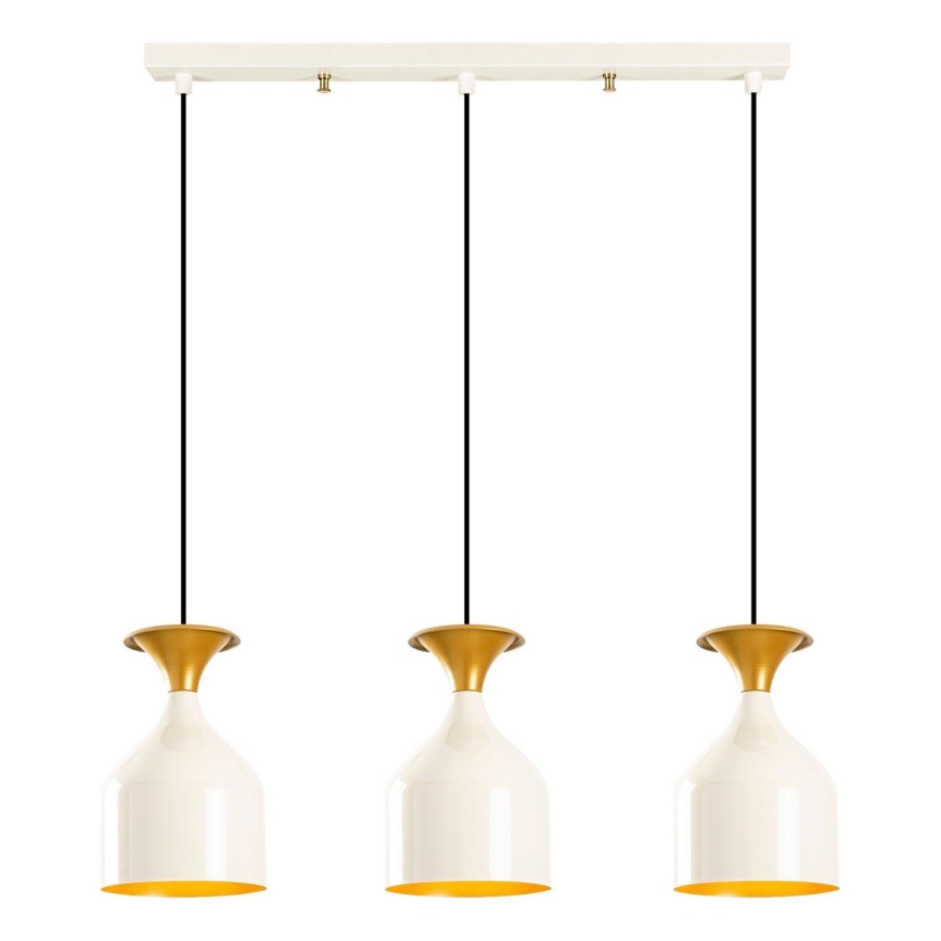 Suspension sur câble SIVANI 3xE27/40W/230V blanc/cuivré
