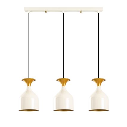 Suspension sur câble SIVANI 3xE27/40W/230V blanc/cuivré
