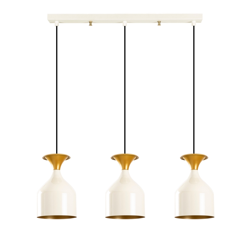 Suspension sur câble SIVANI 3xE27/40W/230V blanc/cuivré