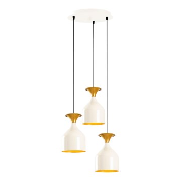 Suspension sur câble SIVANI 3xE27/40W/230V blanc/cuivre