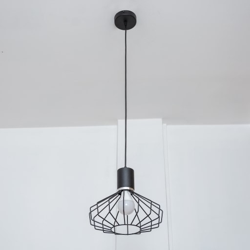 Suspension sur câble SOLANO 1xE27/15W/230V noir/chrome poli