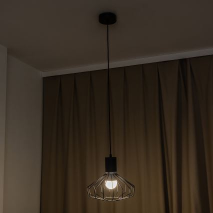 Suspension sur câble SOLANO 1xE27/15W/230V noir/chrome poli