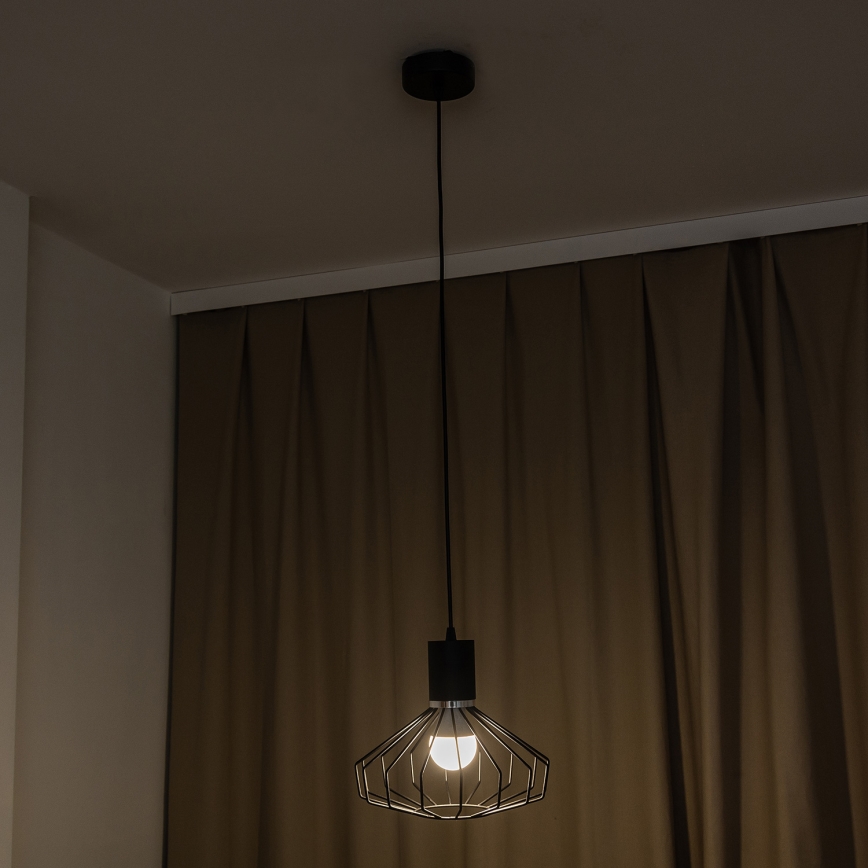 Suspension sur câble SOLANO 1xE27/15W/230V noir/chrome poli