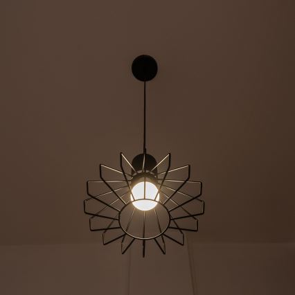 Suspension sur câble SOLANO 1xE27/15W/230V noir/chrome poli