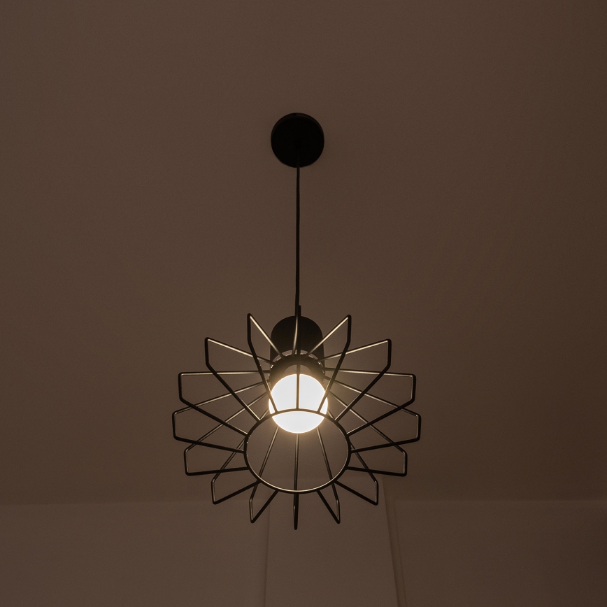 Suspension sur câble SOLANO 1xE27/15W/230V noir/chrome poli