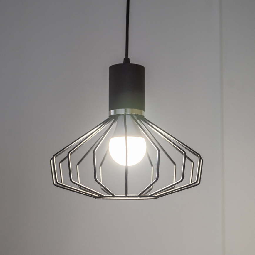Suspension sur câble SOLANO 1xE27/15W/230V noir/chrome poli