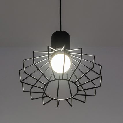 Suspension sur câble SOLANO 1xE27/15W/230V noir/chrome poli