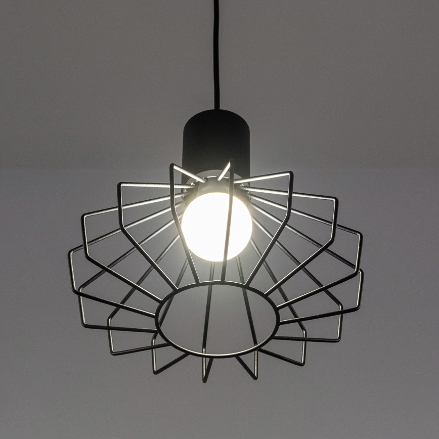 Suspension sur câble SOLANO 1xE27/15W/230V noir/chrome poli