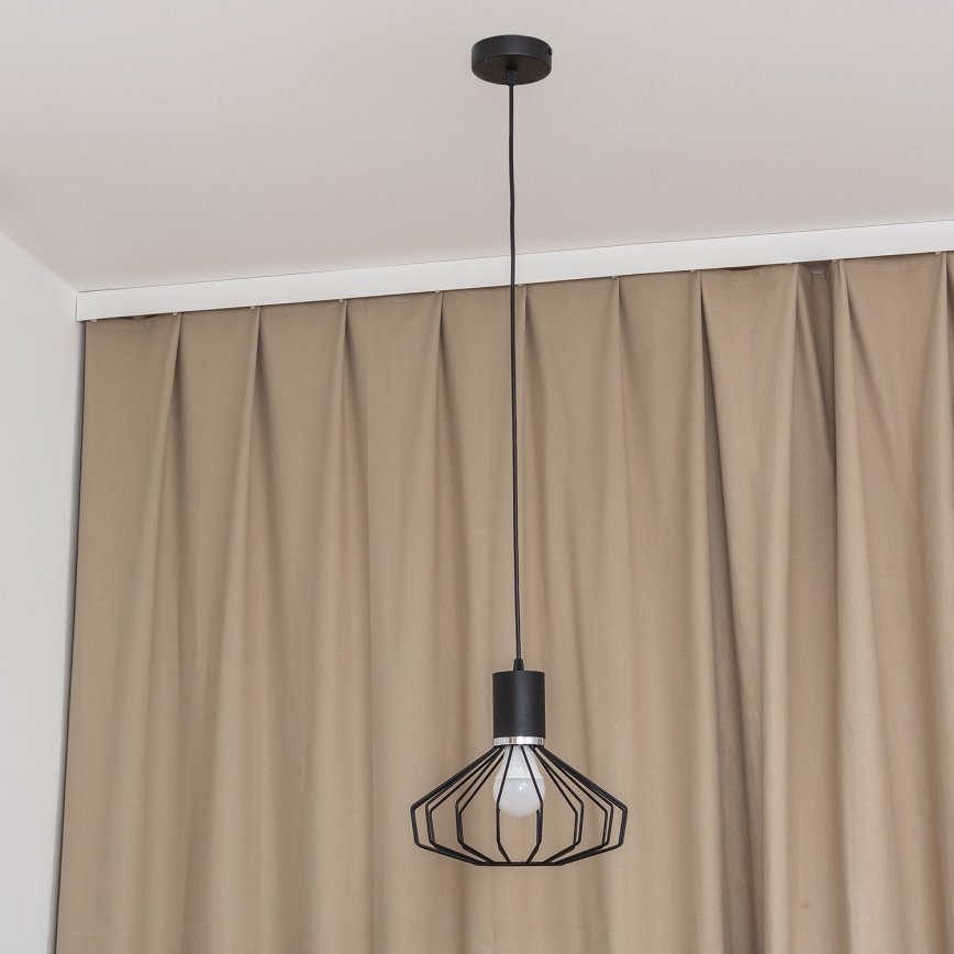 Suspension sur câble SOLANO 1xE27/15W/230V noir/chrome poli