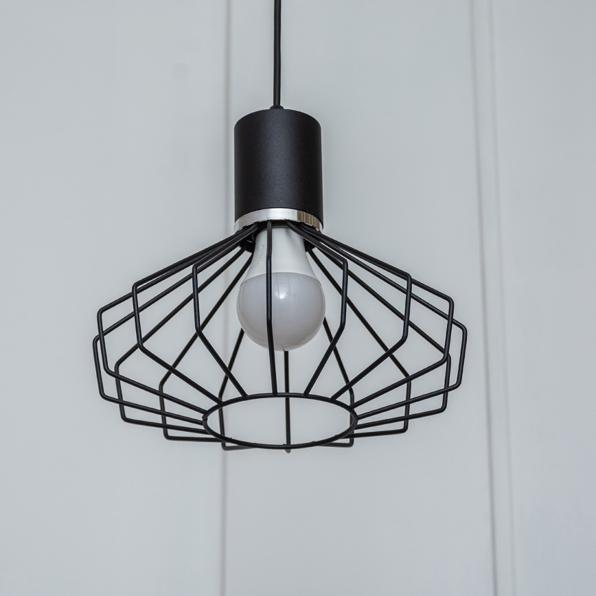 Suspension sur câble SOLANO 1xE27/15W/230V noir/chrome poli