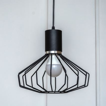 Suspension sur câble SOLANO 1xE27/15W/230V noir/chrome poli