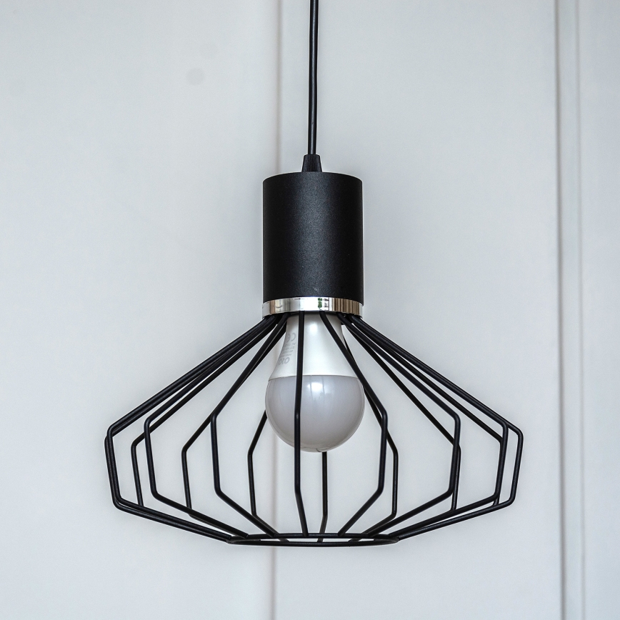 Suspension sur câble SOLANO 1xE27/15W/230V noir/chrome poli