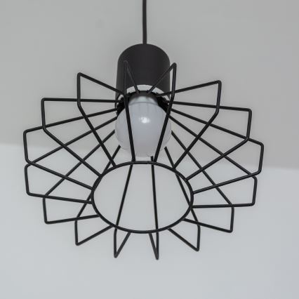 Suspension sur câble SOLANO 1xE27/15W/230V noir/chrome poli