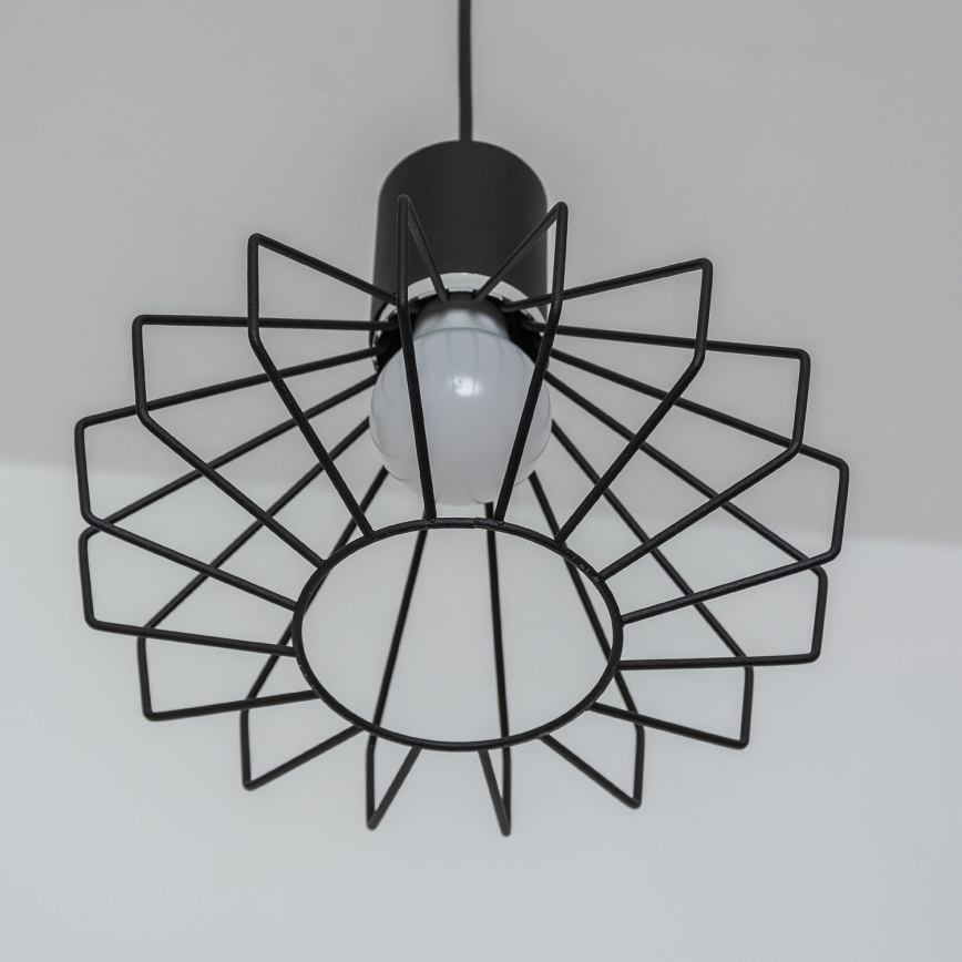 Suspension sur câble SOLANO 1xE27/15W/230V noir/chrome poli