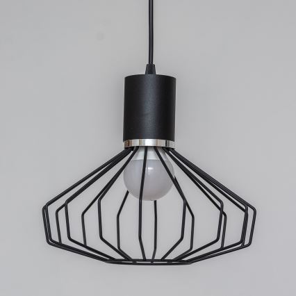Suspension sur câble SOLANO 1xE27/15W/230V noir/chrome poli