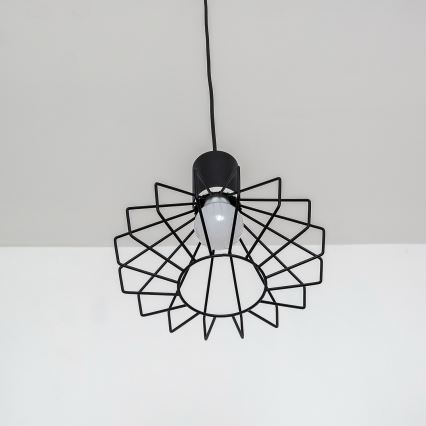 Suspension sur câble SOLANO 1xE27/15W/230V noir/chrome poli